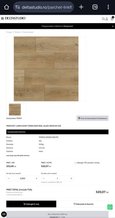 Parchet SPC Porcelanosa  Linkfloor Town Natural