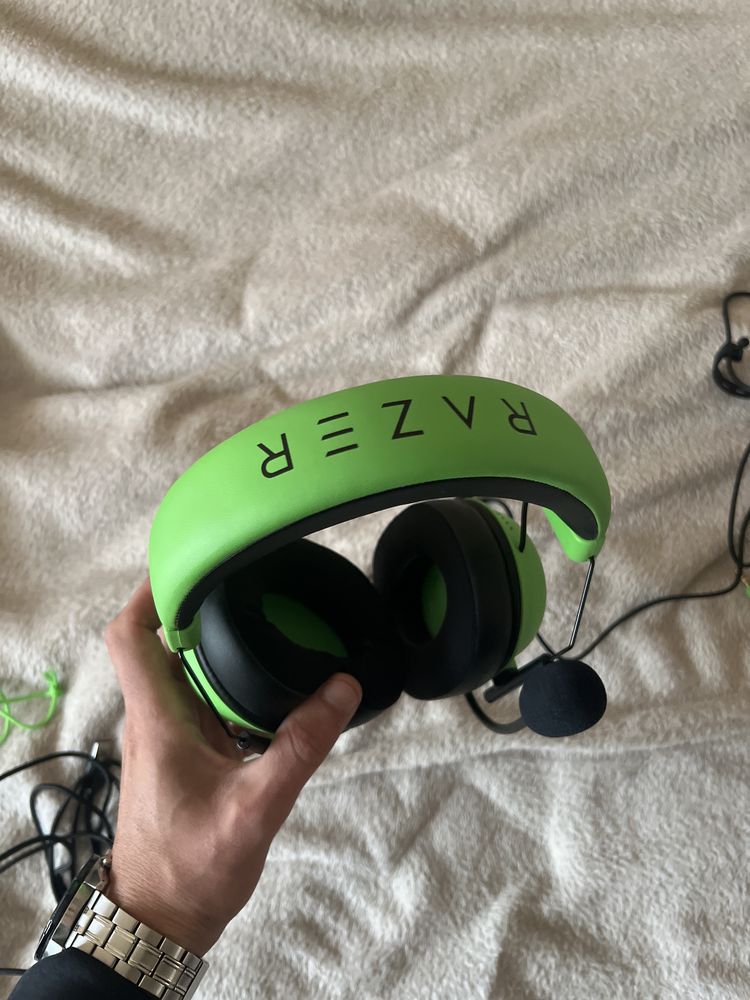 Гейминг слушалки razor blackshark v2 X green