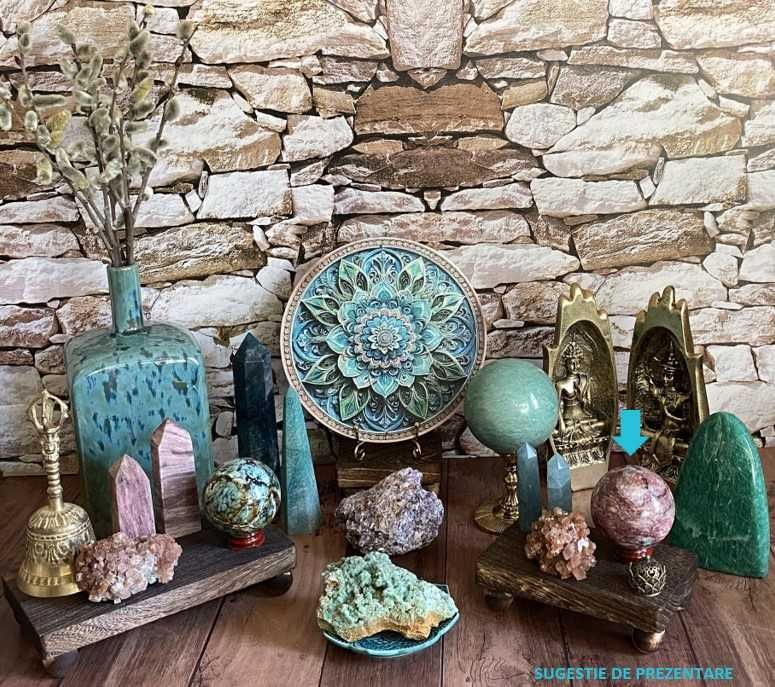 Cristale/Minerale - Muscovit Roz (Mica) - sfera piatra semipretioasa