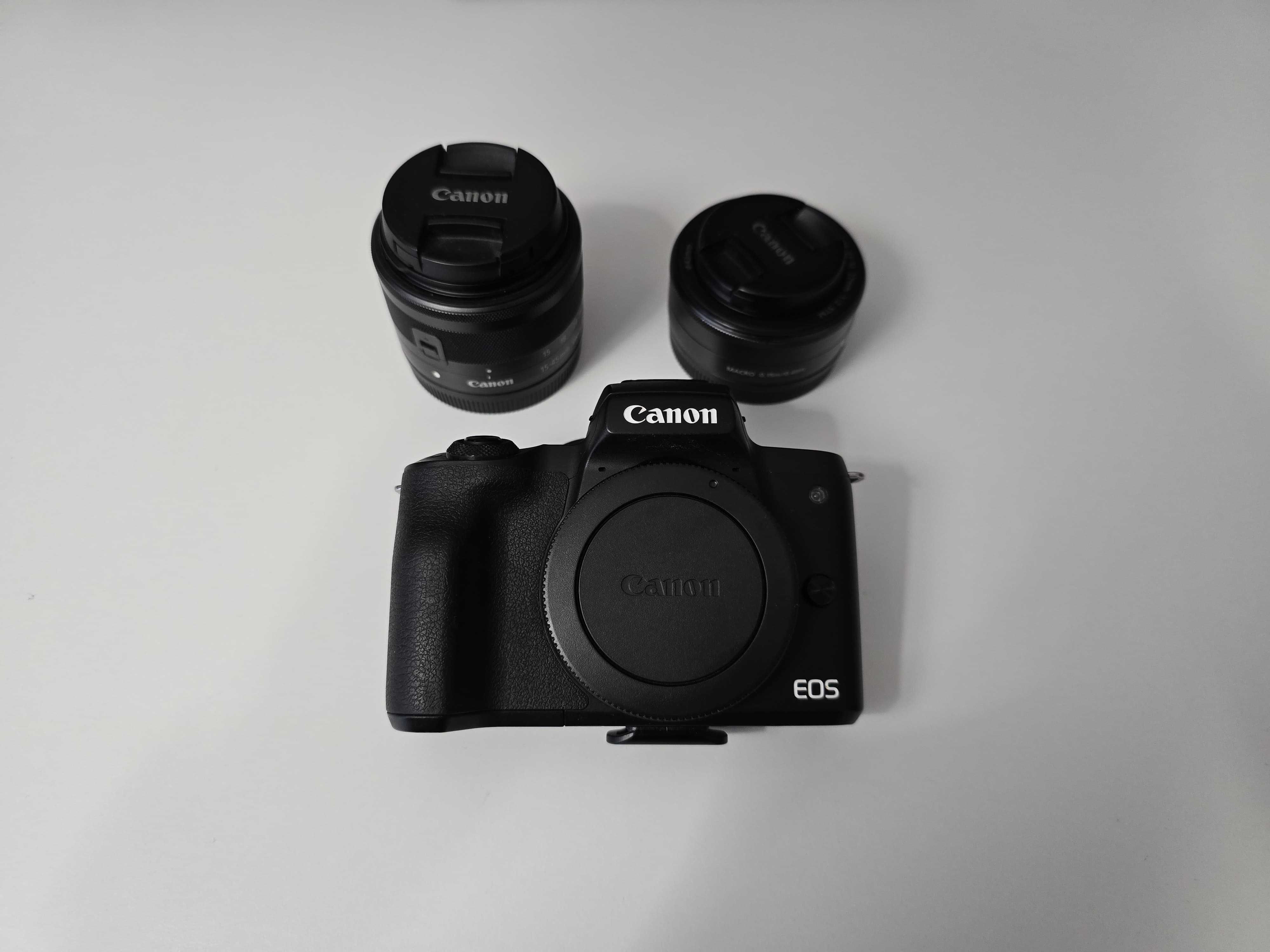 Canon M50 cu 5600 cadre + 22mm f/2 + blitz + trepied + curele Peak Dsg