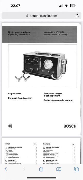 Bosch CO tester evacuare esapament emisii gaze noxe test