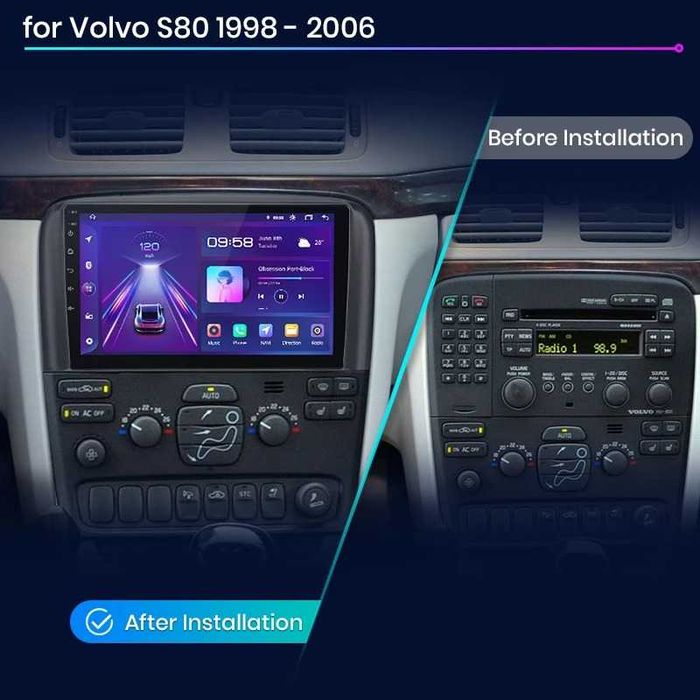 Navigatie Dedicata Volvo S80 (1998-2006), 9Inch, Bluetooth, Carplay