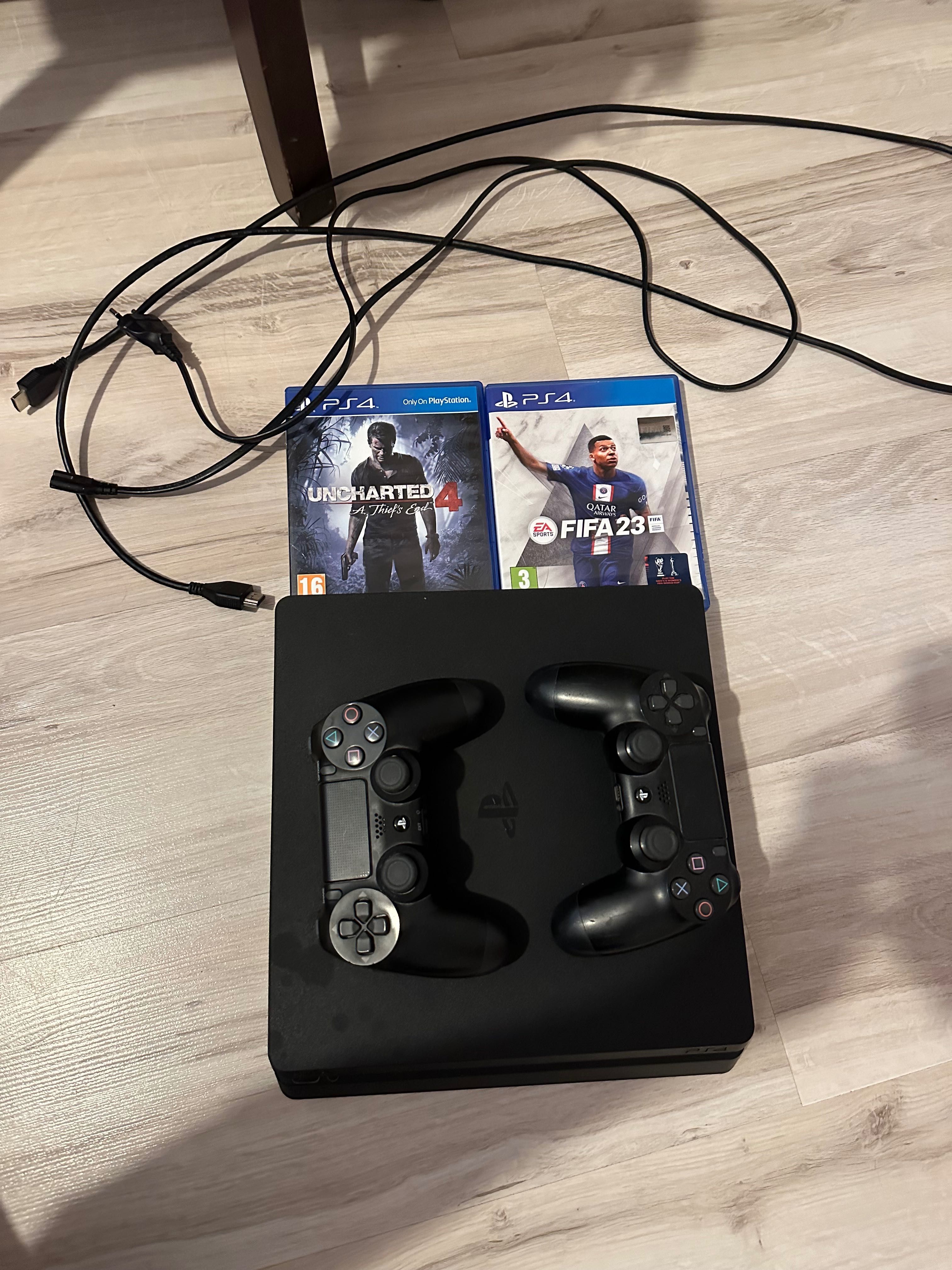 Ps4+2 djoistika+fifa23+uncharted4