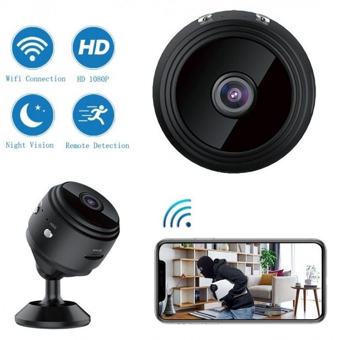 Mini cameră de supraveghere, WiFi, supraveghere live, înregistrare zi