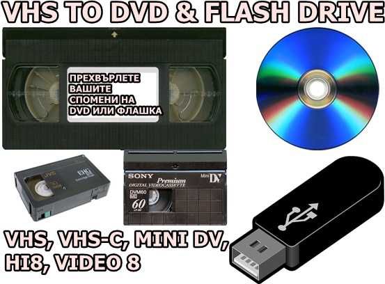 Прехвърляне от видеокасети VHS, VHS-C, Mini Dv, Hi8 и Video 8 на DVD