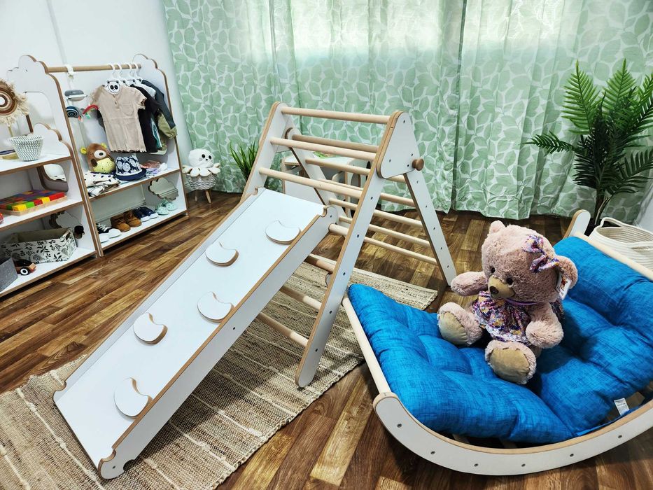 4in1 Triunghi Pikler de catarare +rampa+ arc, Montessori Pickler