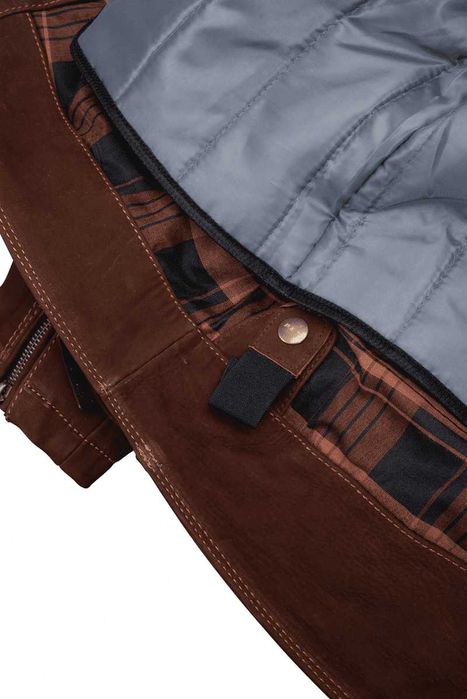 Geacă Moto din Piele Naturală PES Urban Nubuck Level 2 Mesadă de Iarnă