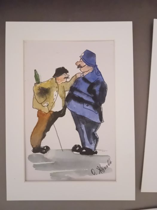 Серия карикатур , масло, акварель