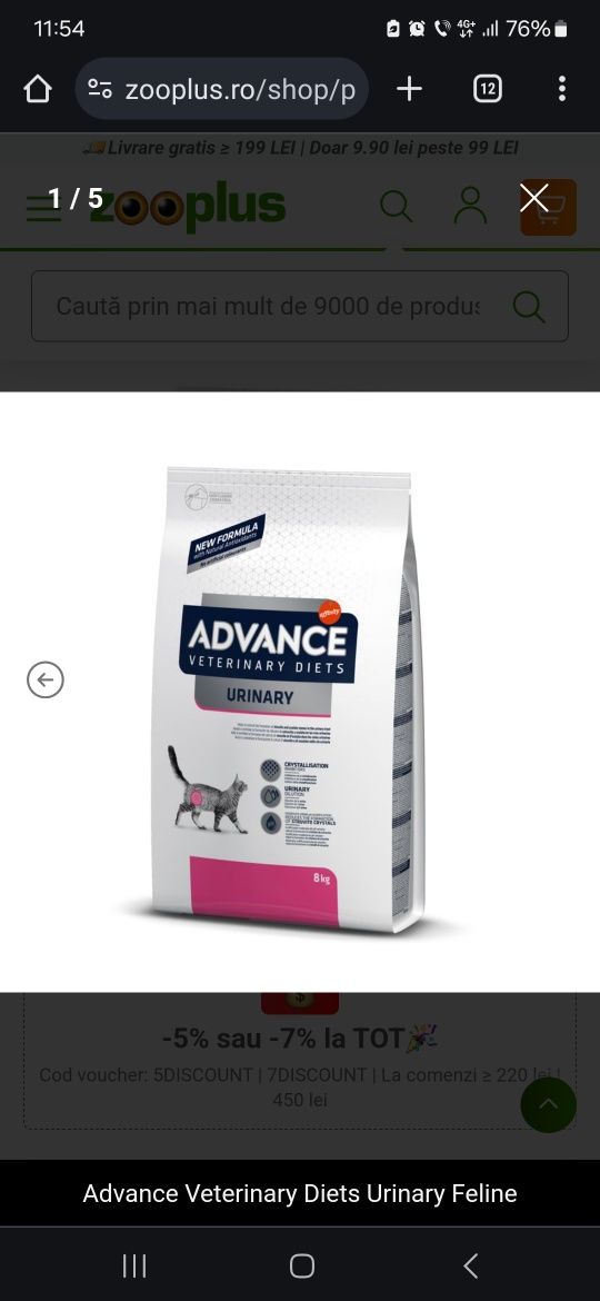 Mancare pisici Advance Urinary Diet