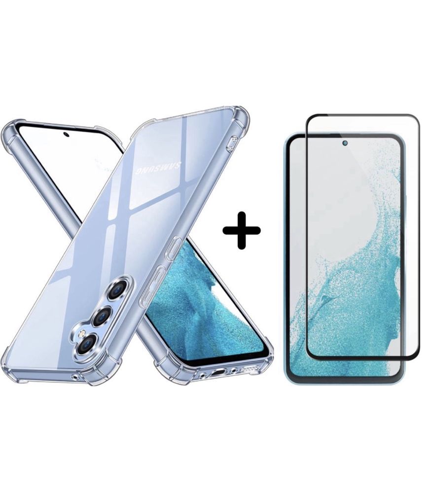 Husa SIlicon Impact Clear Case si Folie Sticla - Samsung A14/A34/A54