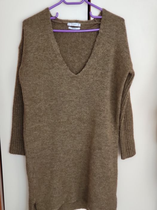 Топла рокля Mango с вълна в състава