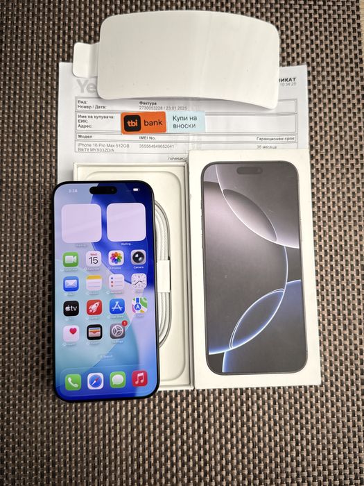 НОВ!512Gb *ЛИЗИНГ* iPhone 16 Pro Max Black Titanium / 36М Гаранция