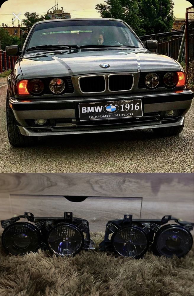 Фары на bmw e34 hella black