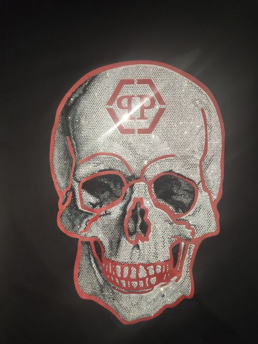 Tricou Philipp Plein Rhinestone Skull Black