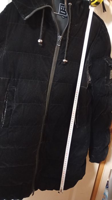 Черно зимно яке с качулка