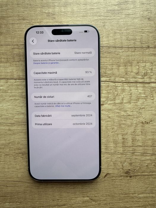 Apple iPhone 16 pro max alb 1TB 93% acunulator impecabil