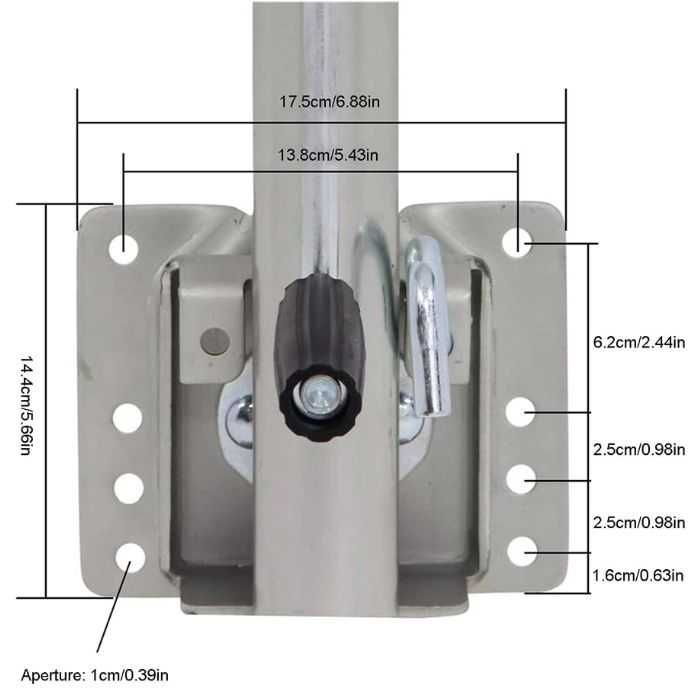 Опорно колело за ремарке PA755 – 450 кг, регулируемо с монтажна планка