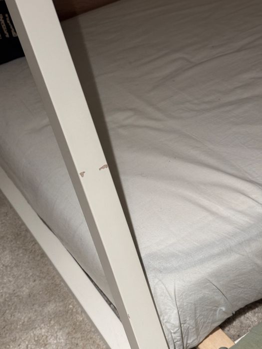 Pat pentru copii alb din lemn 90x190 cm Maralis Kave