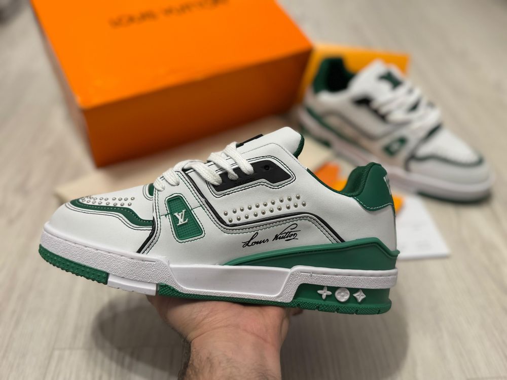 Adidasi Louis Vuitton | LV Trainer leather low trainers | Verde