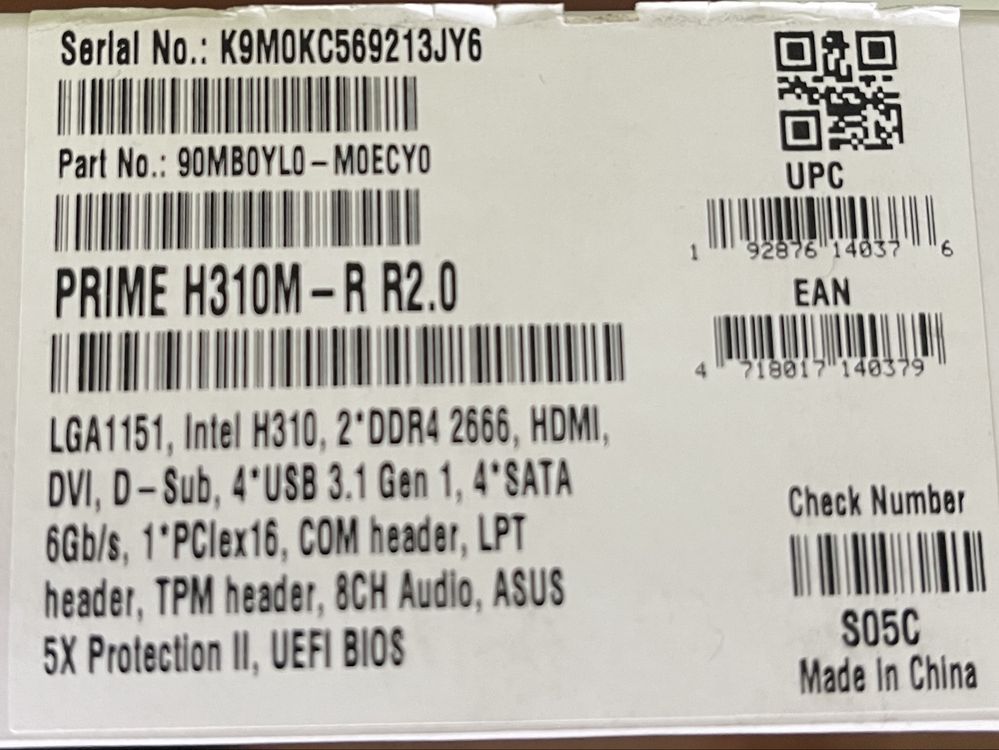 Asus prime h310m r r2.0