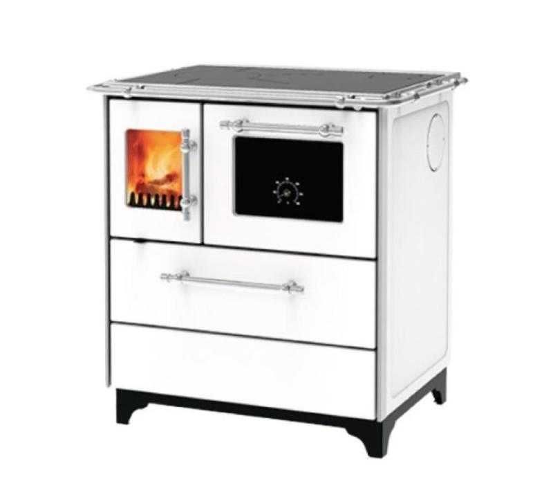 Soba tip semineu,Alfa-Plam,Donna 70,plitacuptor,otel alb,5kw-Garantie!