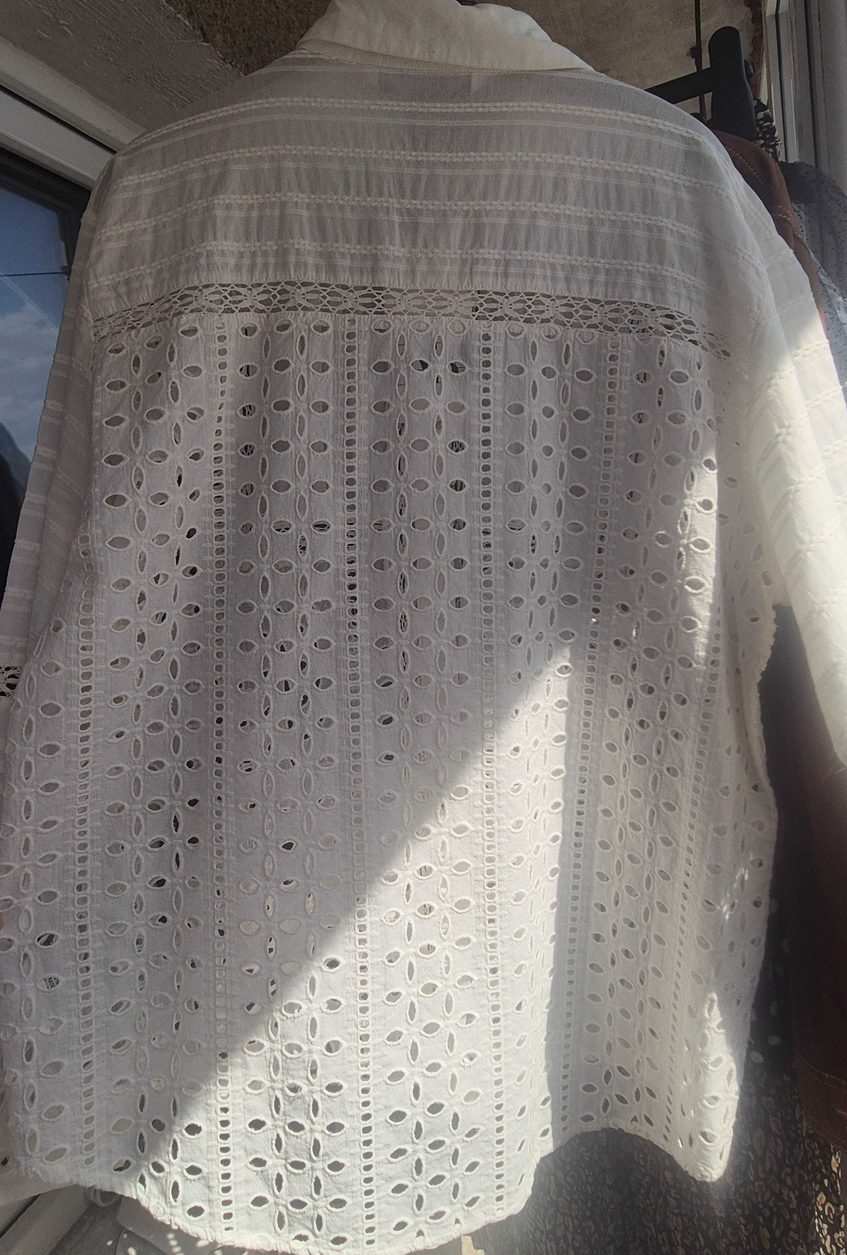 Vand bluza dama, de vara, alba, model ajurat, Zara, XL, bumbac