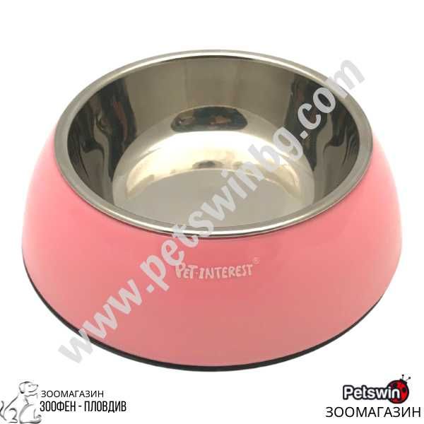 Купа за Домашен Любимец - Куче/Коте - Deluxe Dual Bowl Pink - S, M, L