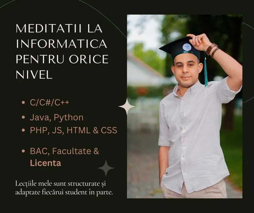 Cursuri Programare Java, PHP. Meditații la Info. La Domiciliul Cursant