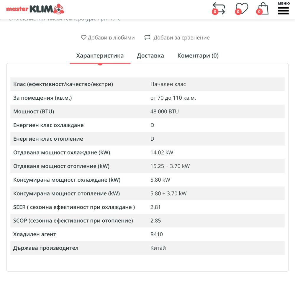 Колонен климатик ESKIMO ES-FGA-48ARN1 48000 BTU Клас D