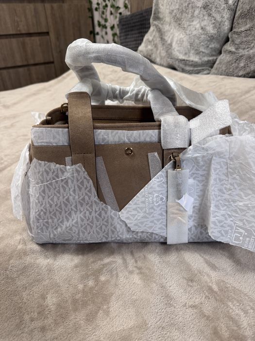 Geanta Michael Kors satchel Romee din piele întoarsă