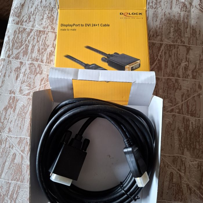 DeLock DisplayPort към DVI (24+1) кабел 5м – чисто нов