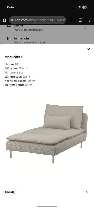 Sezlong/Divan SÖDERHAMN de la IKEA