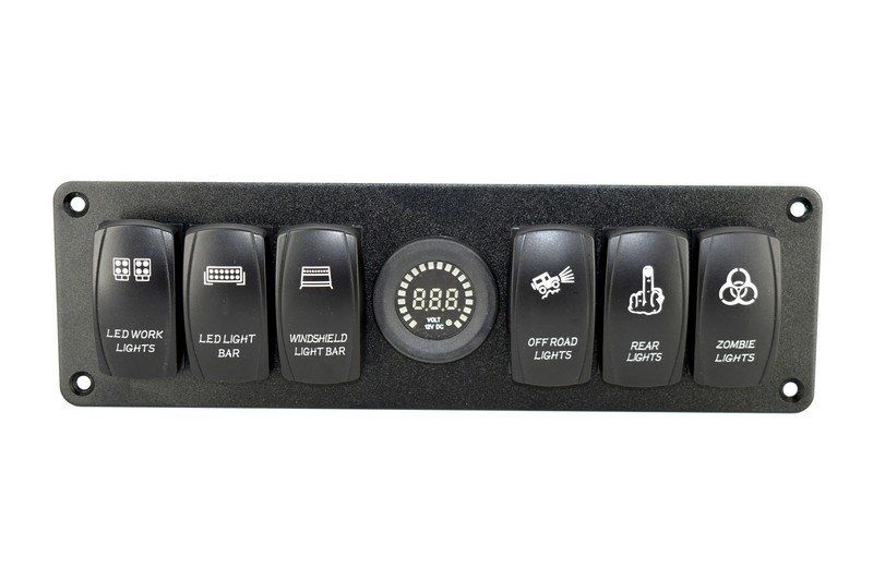 Panou Jeep ATV cu intrerupatoare Voltmetru + 6 intrerupatoare  cod09