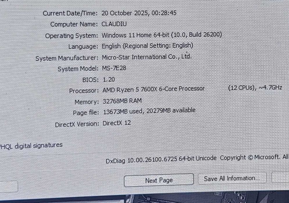 Ryzen 7600X cu 6900XT DDR5
