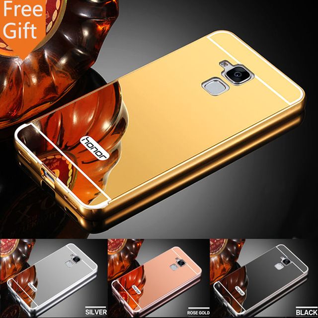 Husa / Bumper aluminiu + spate Oglinda pt Huawei P20, Honor 7, Honor 8