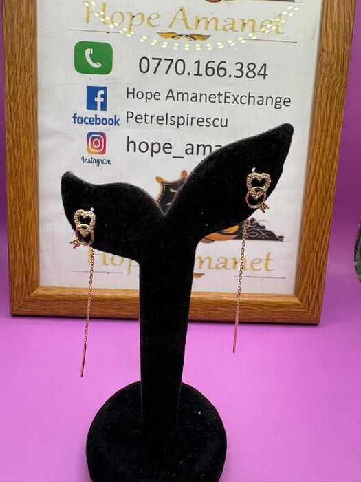 HOPE AMANET P2-Cercei cu pietre nepretioase din aur de 14k