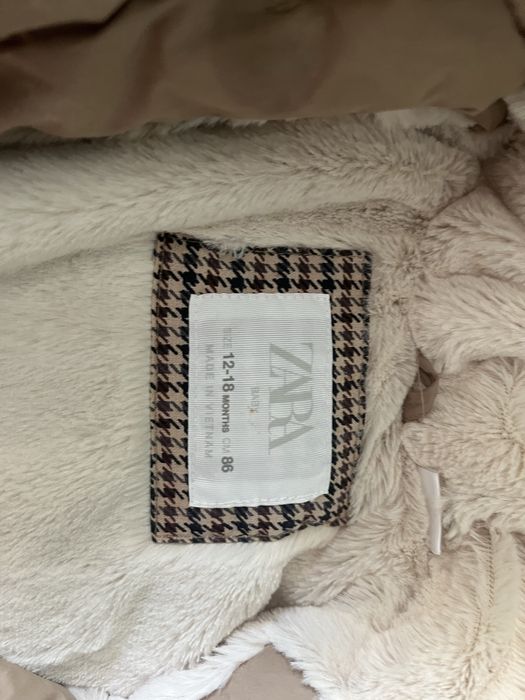 Geaca puf si pene Zara marimea 86