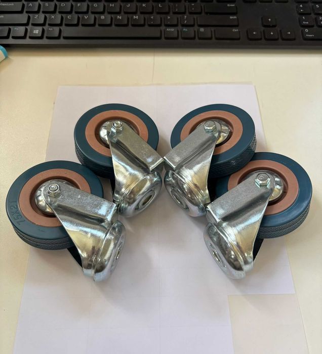 Set roți cauciuc fără urme, fără frână Bulldog Castors, heavy-duty