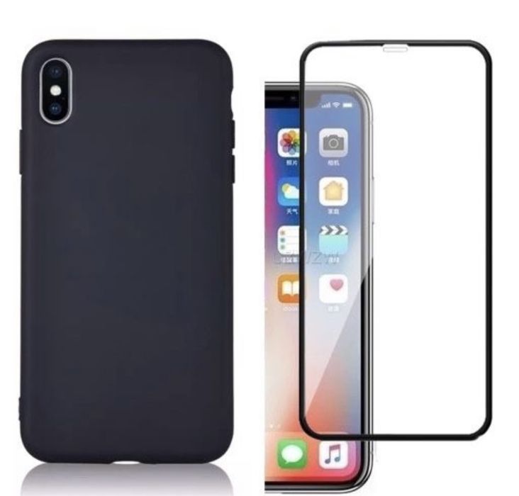 Husa Alcantara Case + Folie Sticla Hard Glass 9D Iphone X XS XR XS MAX