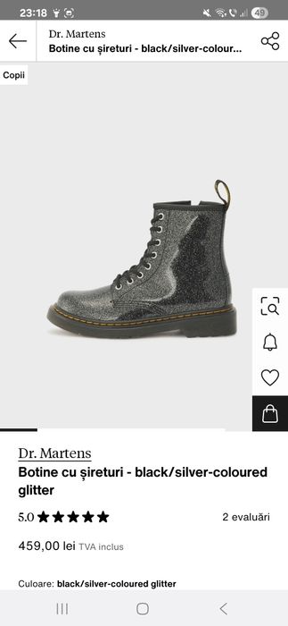 Botine Dr. Martens, nr 27, noi