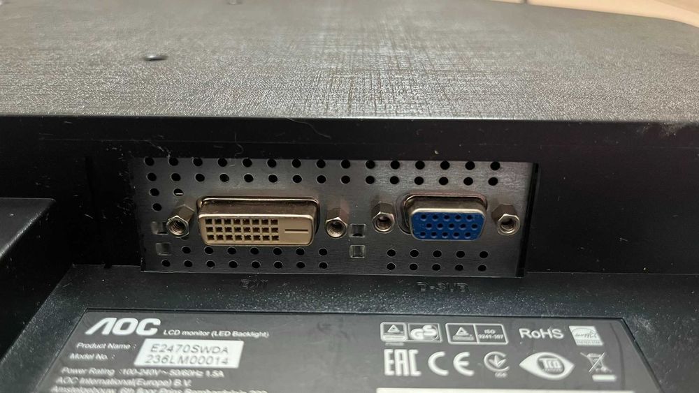 Монитор AOC 236LM00014 - MVA LED FHD 1080p Monitor - HDMI VGA Ports