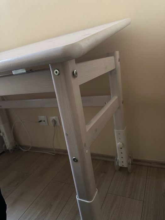 Birou lemn natural fleximo + dulap fleximo cu 2 sertare