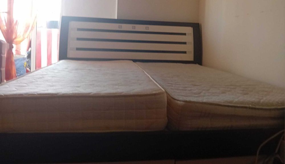 Pat dormitor, MDF lucios, 190/200 cm