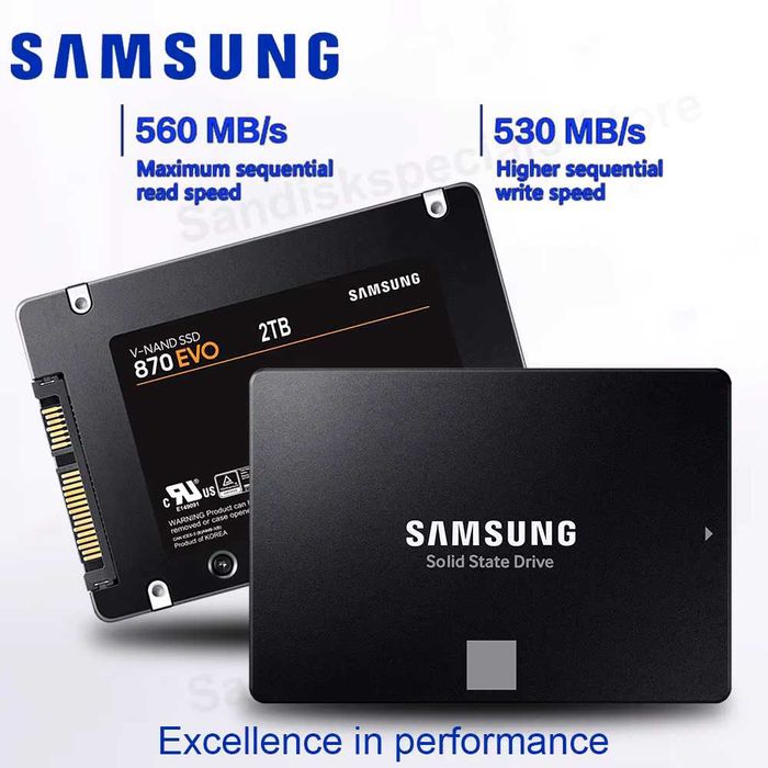 SSD SAMSUNG 870 EVO 2TB Sata III model MZ-77E2T0B/EU Nou Sigilat