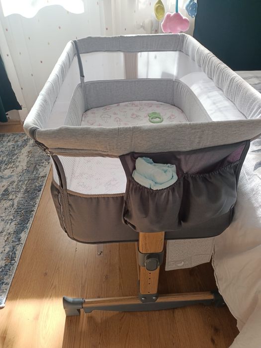 Patut co-sleeper portabil 3 in 1 Lionelo Leonie, reglabil pe înălțime