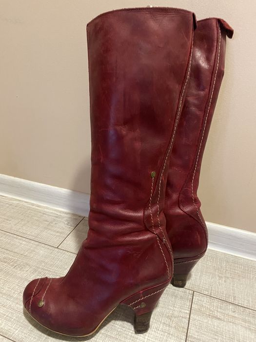 Кожени ботуши бордо FLY LONDON