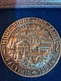 Medalie comemorativa 100 ani Statiunea montana Paltinis 1894-1994