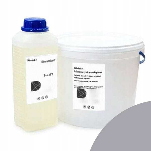 Vopsea epoxidică anticorozivă bicomponentă gri beton terase garaje 2kg
