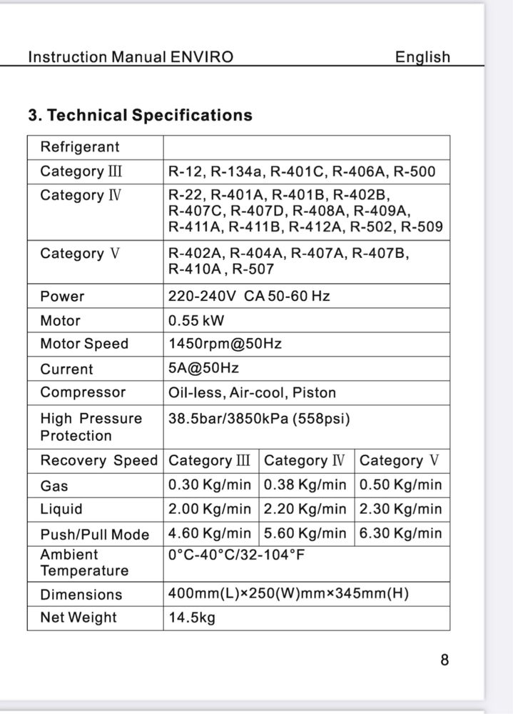 Statie recuperat recuperator refco freon aer conditionat frigidere nou