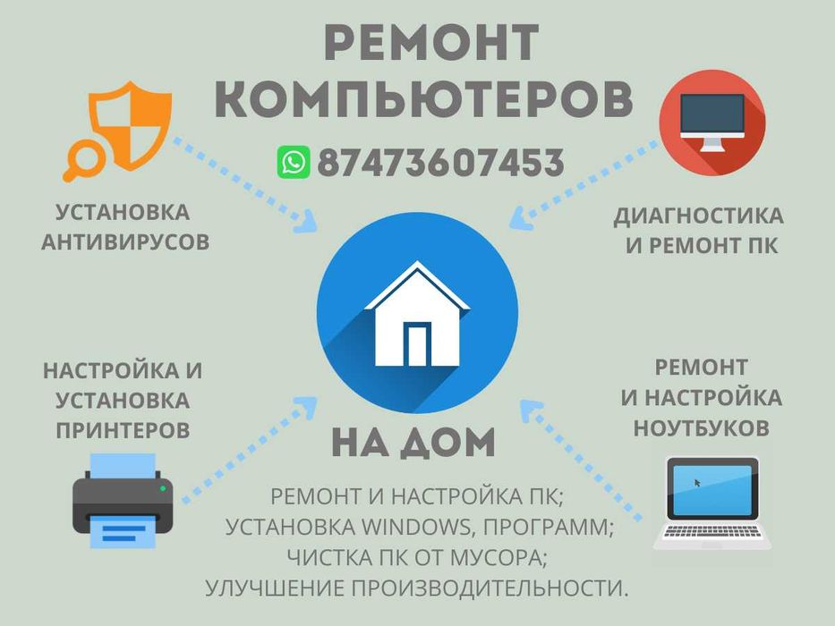 Услуги по ремонту и обслуживанию ПК, принтеров